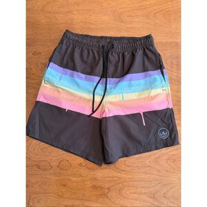 Neff Kids' Rainbow Stripe Pastel Stretch Board Swim Shorts Multicolor Medium